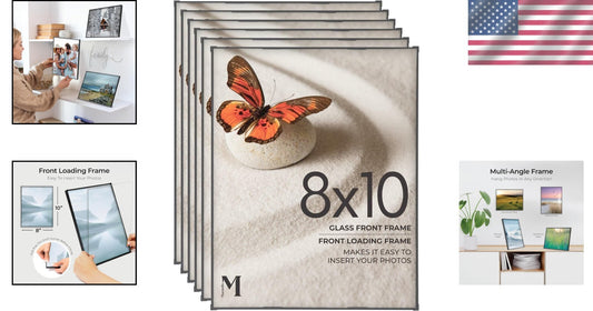 Versatile 8x10 Picture Frames Set of 6 - Display Portrait or Landscape Photos