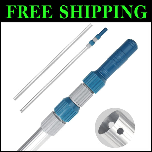 Lightweight Telescopic Pool Pole - 16FT Aluminum with Superior Grip & Durability