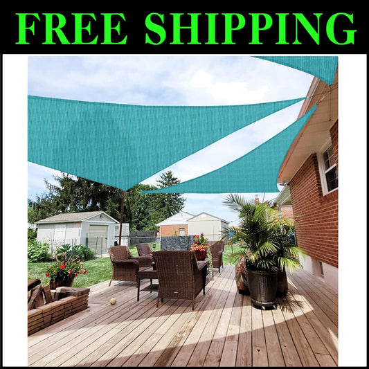 Turquoise 20' Sun Shade Sail - Heavy-Duty UV Block Canopy for Outdoor Comfort
