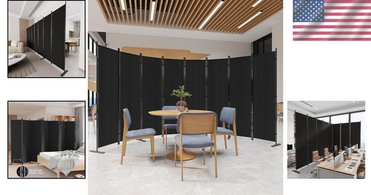 Portable 8-Panel Room Divider - Freestanding Privacy Solution, 160" W x 71" H