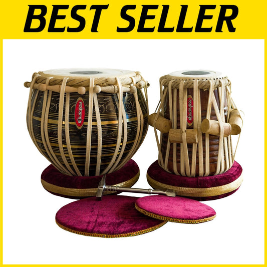 Elegant Black Finish Tabla Set with Brass Bayan, Dayan & Essential Accessories