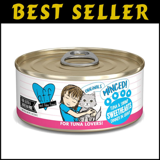 B.F.F. Grain-Free Tuna & Shrimp Cat Food, 5.5oz Pack of 24 for Feline Love