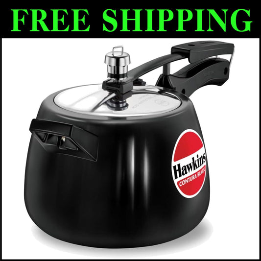 4L Hard Anodized Black Pressure Cooker - Modern Design for Fast Cooking
