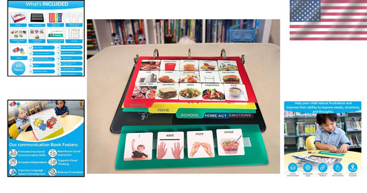 162 ASD Visual Communication Cards - Autism Language and Speech Therapy Book