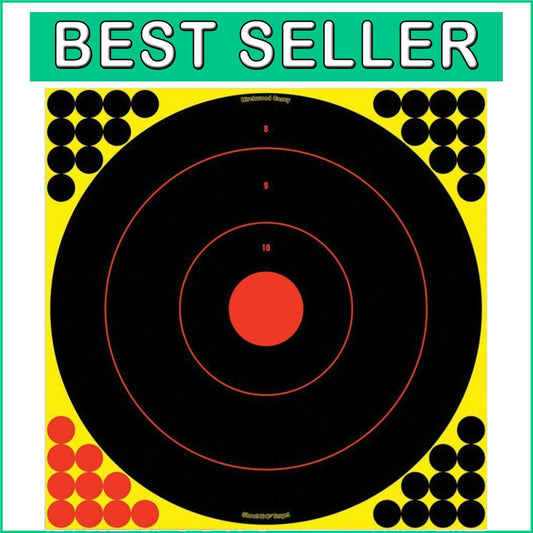 18-Inch Self-Adhesive Shooting Targets - Instant Bullet Hole Visibility, 12 Pack