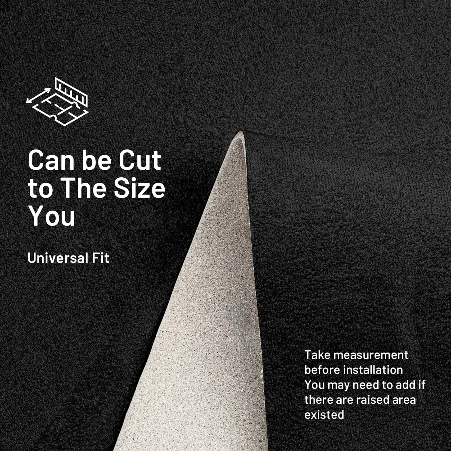 Foam-Backed Black Suede Headliner 98" L × 60" W - Ideal for DIY Projects