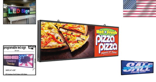 Durable 39x14” Programmable LED Sign - Custom Scrolling Display for Promotion
