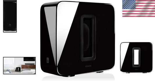 Versatile Wireless Subwoofer in Black - Deep Bass for Home Entertainment