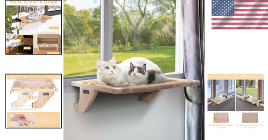 Space-Saving Cat Window Perch with Easy Assembly and Scratch-Resistant Pads