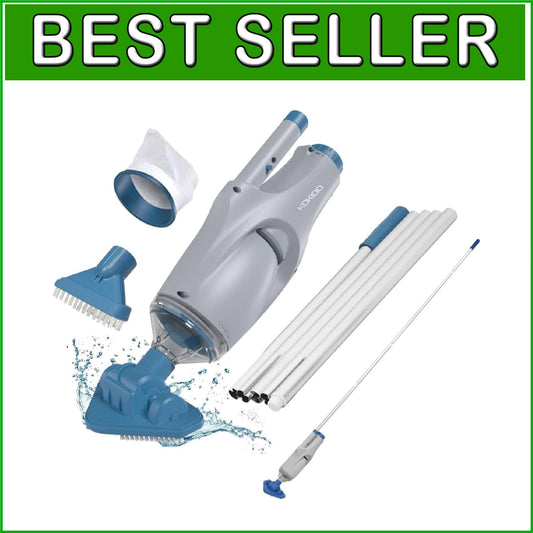 Efficient Handheld Vacuum for Pools - Quiet Operation & Dual Detachable Heads