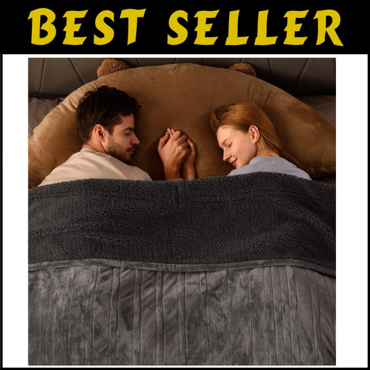 King Size Heated Blanket 100"x90" - Dual Controller with 10 Heating Levels