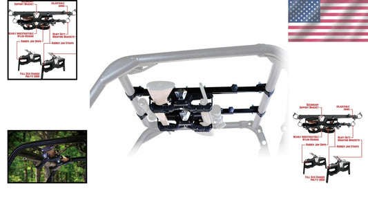Versatile Overhead Gun Holder for UTVs with Steel Bracket - Fits Multiple Models