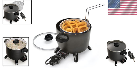Ceramic Nonstick Multi-Cooker - Deep Fryer and Steamer for Effortless Cooking