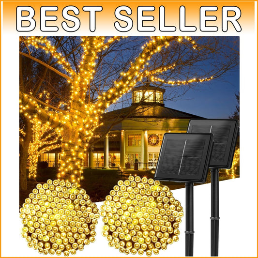 144FT Solar String Lights Outdoor, 400 LED with 8 Modes - Waterproof & Flexible