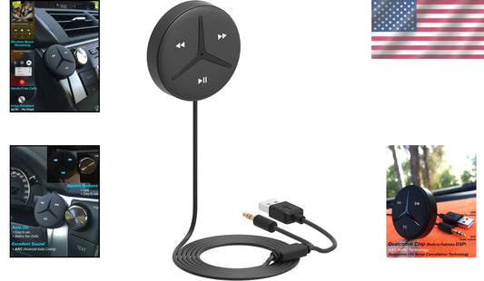 Lightweight Bluetooth Car Kit for Music Streaming and Hands-Free Calls - Black