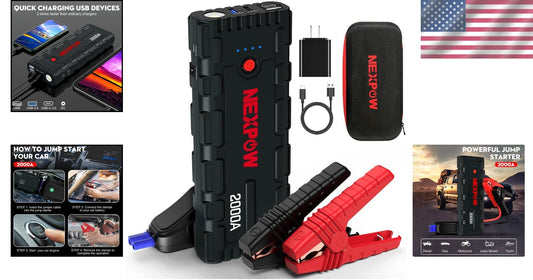 Compact Car Jump Starter with Intelligent Safety Features & Dual Device Charging