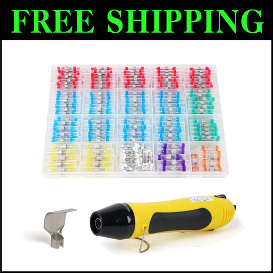 Complete 400PCS Solder Connectors Kit with Heat Gun - Multi-Color Wire Solutions