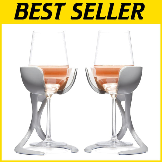 Chill Your Wine Effortlessly - Stemmed Glass Chiller in Elegant Stone Finish