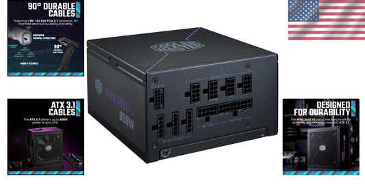 Efficient MWE Gold 850W ATX 3.1 PSU with Hexagonal Fan - Ideal for RTX 4090