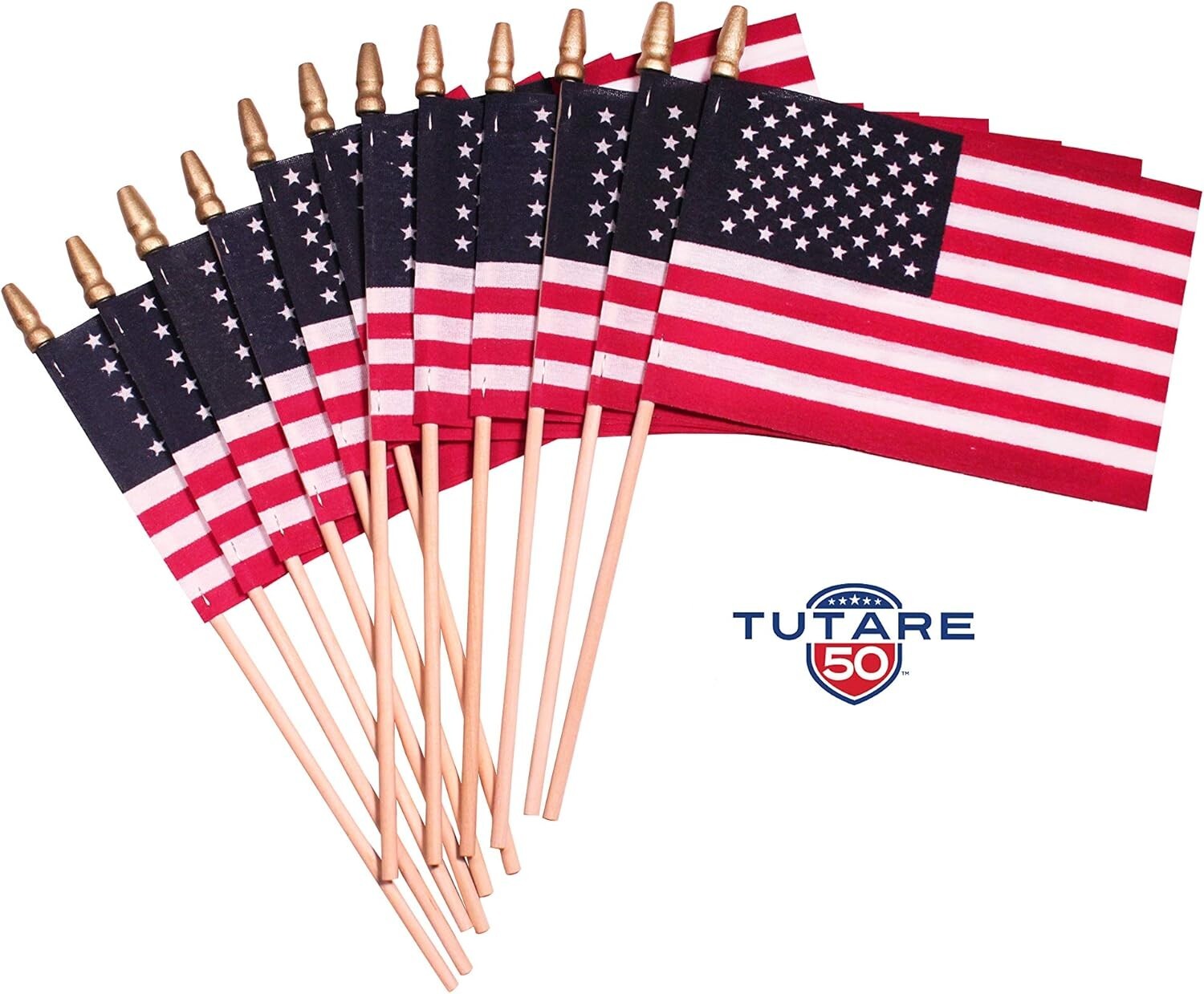 Weather-Resistant 12-Pack 12x18 Inch American Flags for Gardens and Celebrations