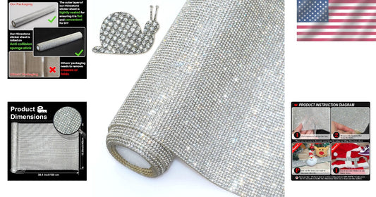 DIY Car Bling Rhinestone Sticker - 81000 Crystal Gems on 15.8" x 39.4" Sheet