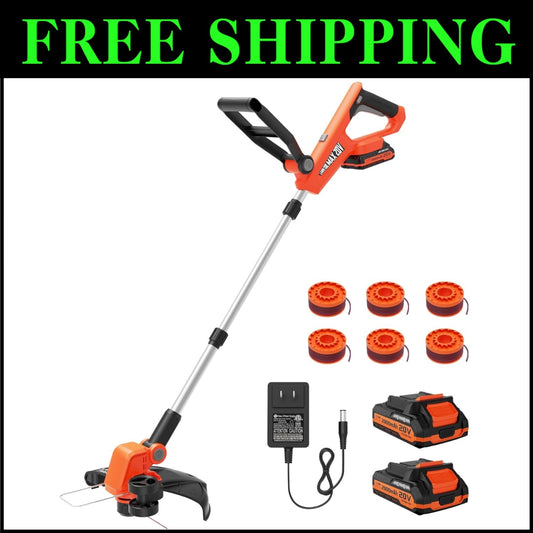 20V Cordless String Trimmer & Edger with Auto Line Feed for Effortless Lawn Care