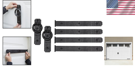 Charming Rustic 6-Piece Magnetic Garage Door Set - Assembly-Free Solution