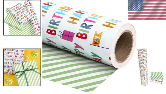 Premium 30 Inch Reversible Birthday Wrap - Perfect for Parties & Celebrations