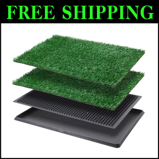 Compact Dog Grass Pad with Tray - Ideal Indoor Potty for Apartments and Patios