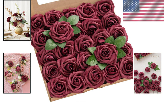 Vibrant 50 Pcs UV-Resistant Foam Roses - Ideal for Outdoor & Indoor Arrangements