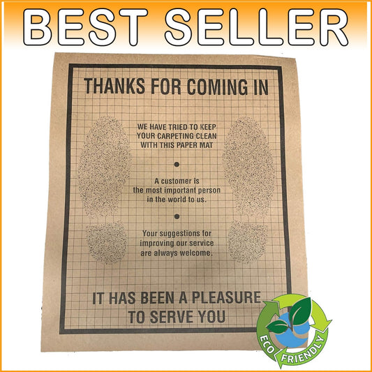 Case of 500 Recycled Brown Kraft Disposable Automotive Floor Mats - Eco-Friendly