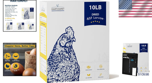 10LB Dried BSF Larvae - High-Protein, Natural Feed for Poultry, Birds & Reptiles