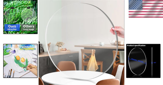 1/8" Thick Round Acrylic Discs - 20" Clear Panels for Creative DIY Projects