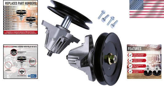 2-Pack Replacement Spindle Assembly with Pulley for 42" Mowers - OEM Compatible