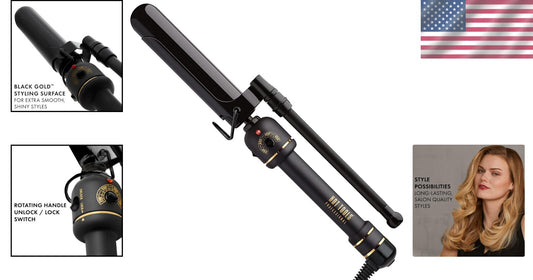 Professional Marcel Curling Iron 1-1/4” - Black Gold Technology for Sleek Styles