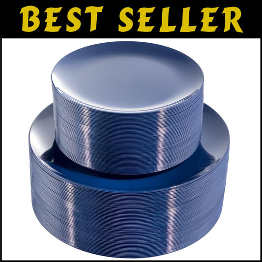 Durable 100PCS BPA-Free Blue Dinner & Dessert Plates - Perfect for Gatherings