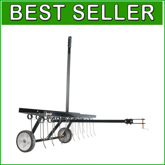 40-Inch Tow Behind Lawn Dethatcher with 20 Rust-Proof Spring Steel Tines