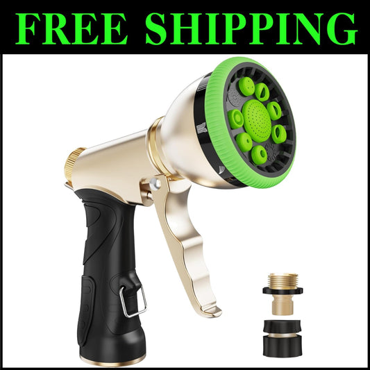 High-Pressure Metal Hose Nozzle with 9 Adjustable Modes - Lightweight & Durable