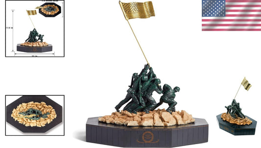 Elegant Antique Finish Iwo Jima Marine Corps Statue - Collectible Home Decor