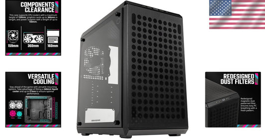 Versatile Micro-ATX Case with Edge-to-Edge Glass & Efficient Cable Management