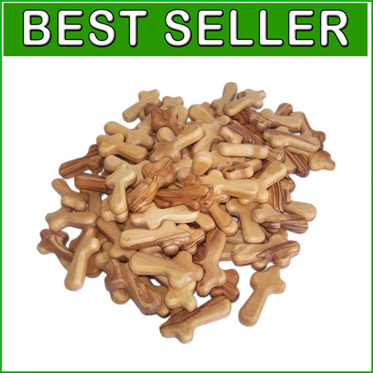 100 Olive Wood Crosses 2.5'' - Jerusalem Crucifix with Prayer Card & Certificate