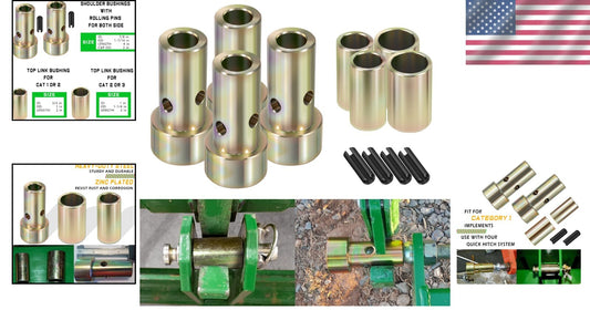 2 Pairs of Quick Hitch Adapter Bushings for Category 1 Tractor Implements