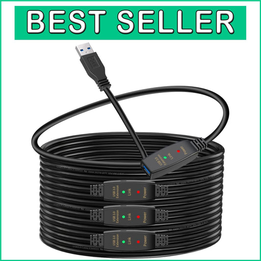 75ft USB 3.0 Extension Cable - Male to Female for High-Speed Connectivity