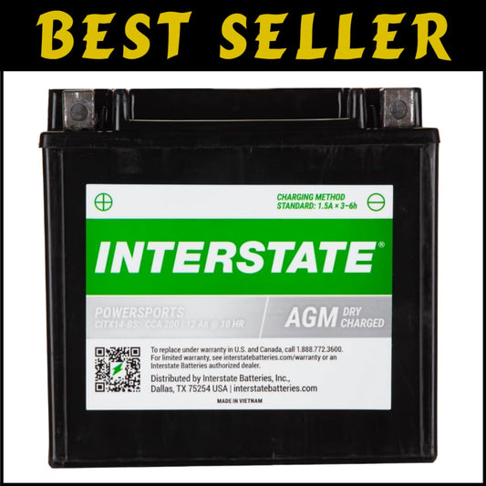 Maintenance-Free Powersport AGM Battery - Easy Install for Motorcycles & UTVs