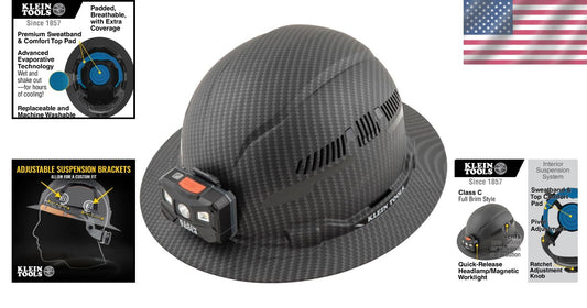 Durable PC/ABS Full Brim Hard Hat with Stylish KARBN Pattern for Professionals