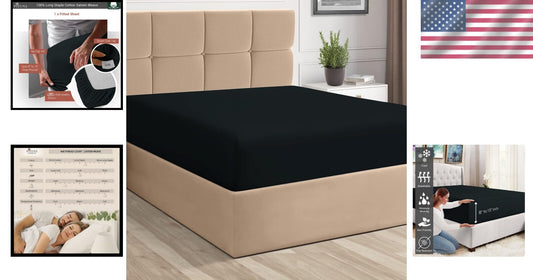 Eco-Friendly Mercerised Combed Cotton King Fitted Sheet - Deep Pocket & Soft