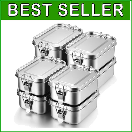 8 Pcs Stainless Steel Bento Box Set - Leak-Proof Meal Containers for Work & P...