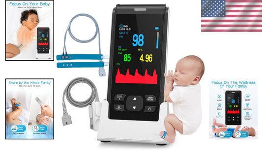 Accurate Baby & Adult Pulse Oximeter with Alarm - Continuous Monitoring Device