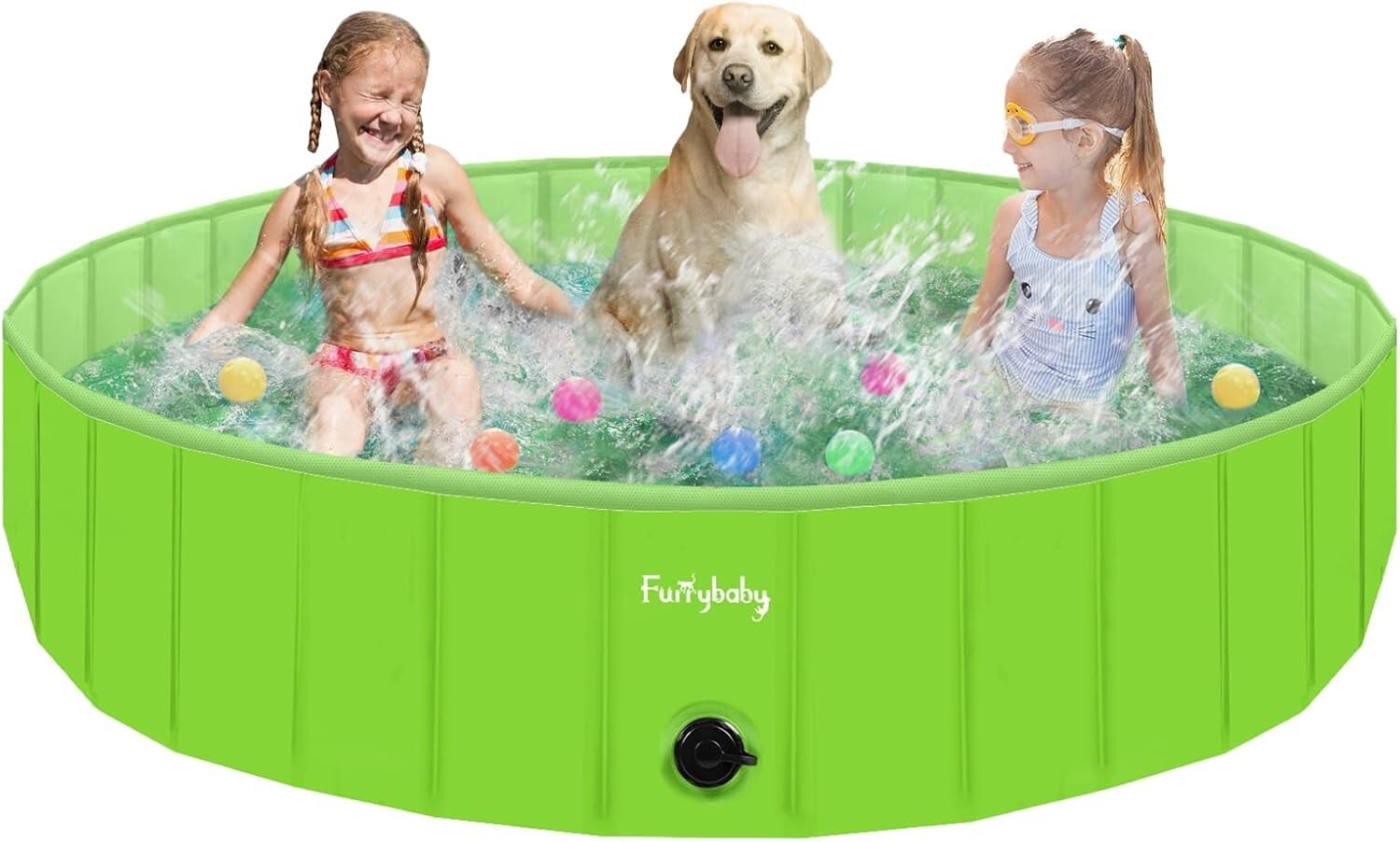 Foldable 63'' Dog Pool - Safe and Durable Wading Pool for Pets and Kids