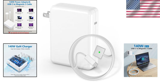 140W USB-C Magnetic Charger with LED Indicators - Compatible for MacBook Models